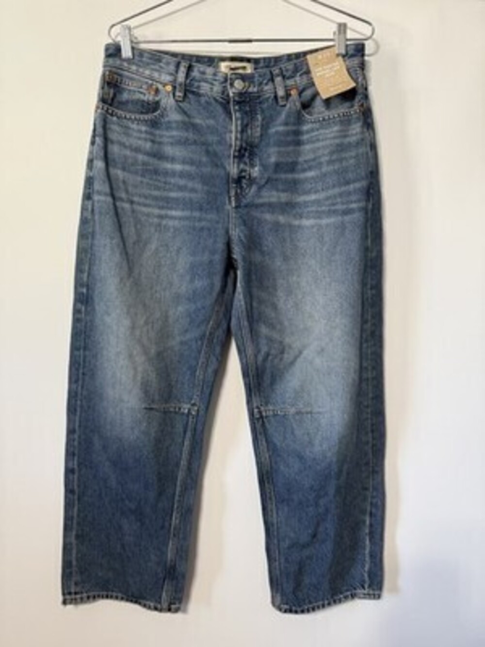 Madewell The Darted Barrel Leg Jeans Blue Cotton Denim Womens W29